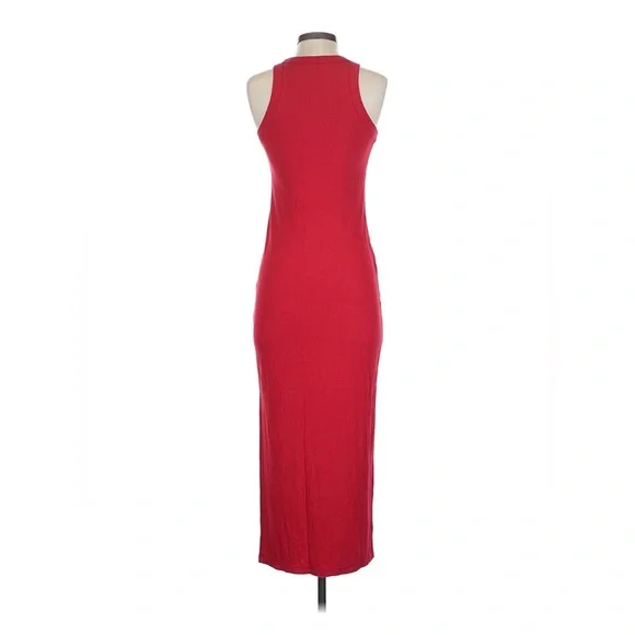 LOFT Bright Red Ribbed Crewneck Maxi Dress - Picture 5 of 5